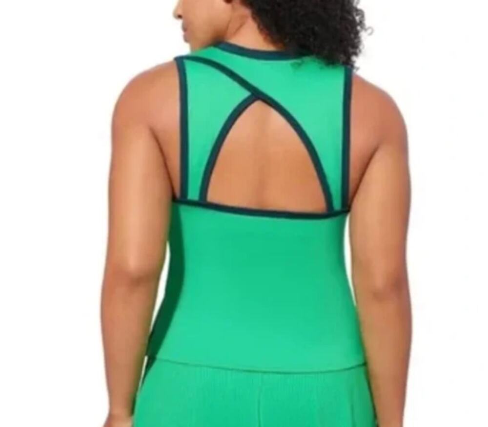 Eleven Venus Williams Walk the Line Tank in Island Green Back Cutout Small NWT